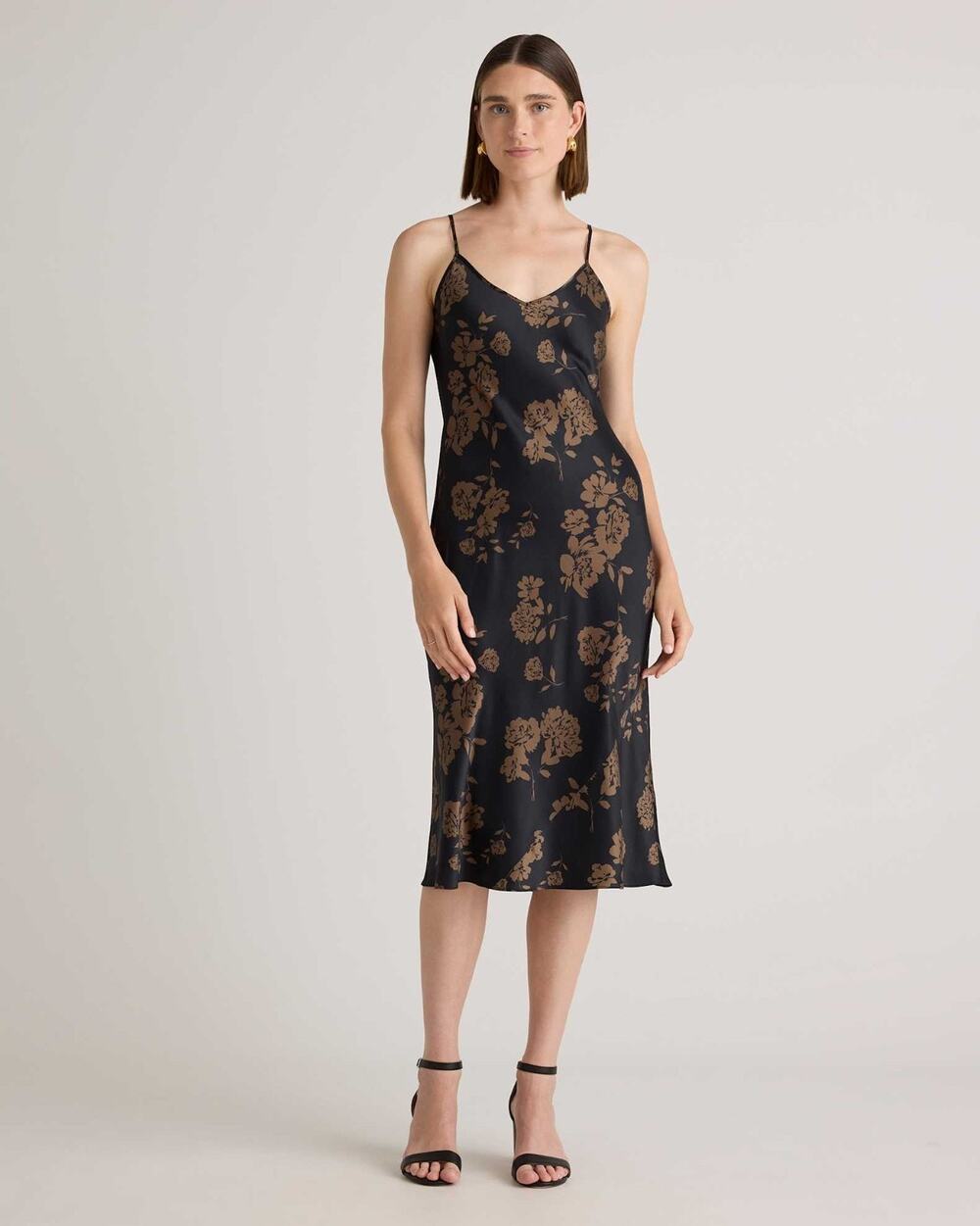 Quince Washable Mulberry Silk Caper Eclipse Floral Midi Slip Dress NWT XL
